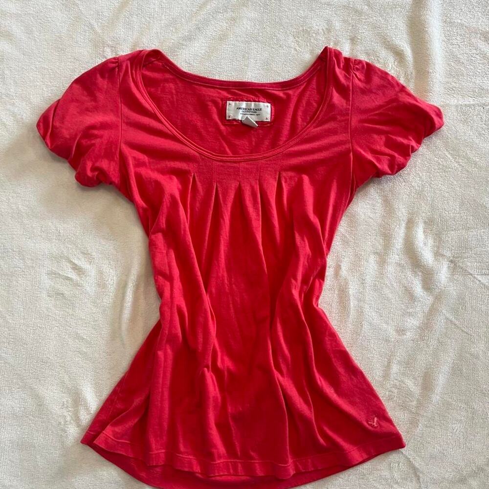 American Eagle Outfitters Red/Pink Babydoll Top XS